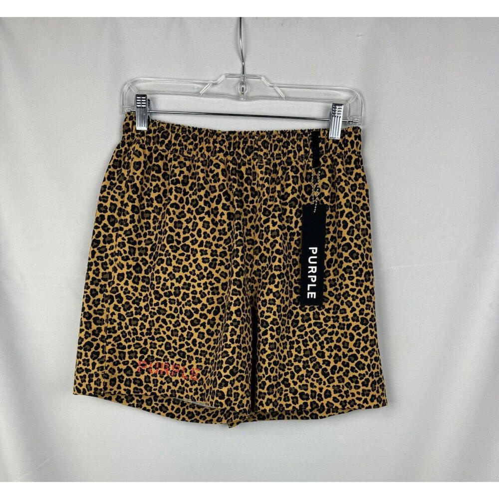 Purple Brand P504 Brown Leopard Swim Shorts Size S